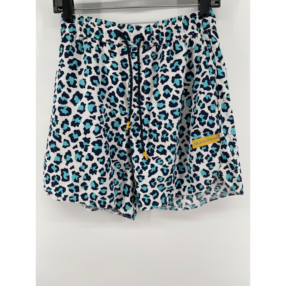 Legends Shorts Mens Small Blue Print Luka HD Performance Running 7" Zip Pocket